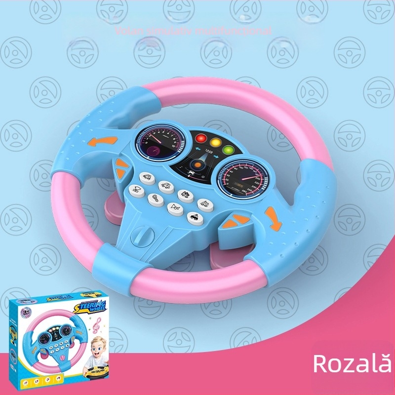 Jucărie educativă pentru copii: volan mare de copilot cu ventuze, muzică, joc în interior; material plastic; alimentare cu baterii uscate; vârstă 4–6 ani; funcții: muzică, joc parental; fără memorie.