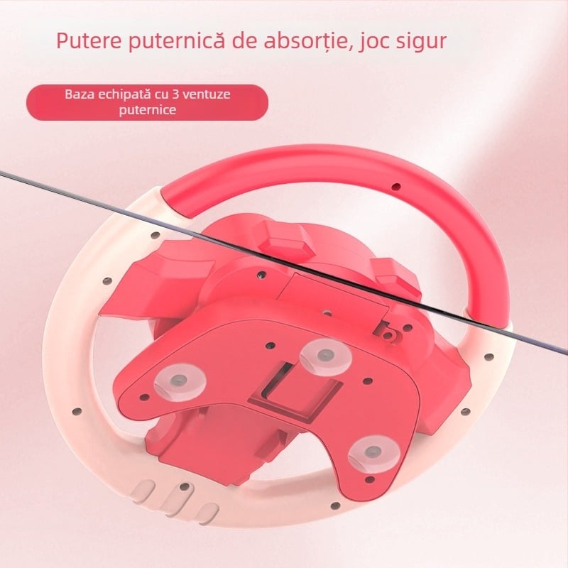 Volan mare pentru copii, cu lumini și muzică, mod poveste și joc părinte-copil, din plastic, alimentat cu baterii uscate, pentru copii 4–6 ani.