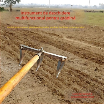 Greblă de plug pentru șanțuri de usturoi și răsaduri, unealtă veche de cultivare a legumelor și porumbului (Brand: Consultation; Domeniu: Agricultură)