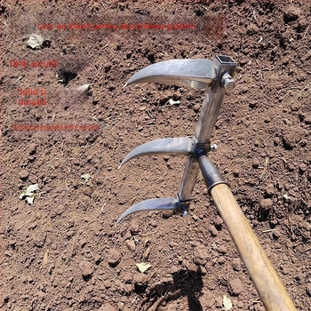 Greblă de plug pentru șanțuri de usturoi și răsaduri, unealtă veche de cultivare a legumelor și porumbului (Brand: Consultation; Domeniu: Agricultură)