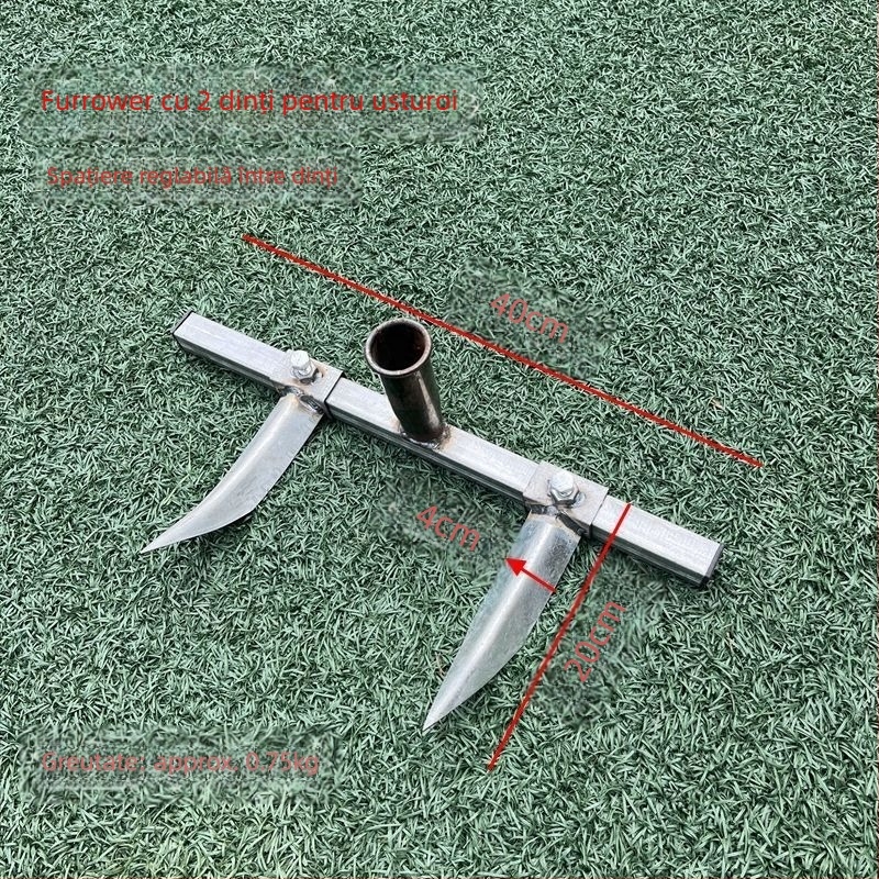 Greblă de plug pentru șanțuri de usturoi și răsaduri, unealtă veche de cultivare a legumelor și porumbului (Brand: Consultation; Domeniu: Agricultură)