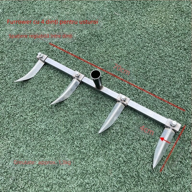 Greblă de plug pentru șanțuri de usturoi și răsaduri, unealtă veche de cultivare a legumelor și porumbului (Brand: Consultation; Domeniu: Agricultură)