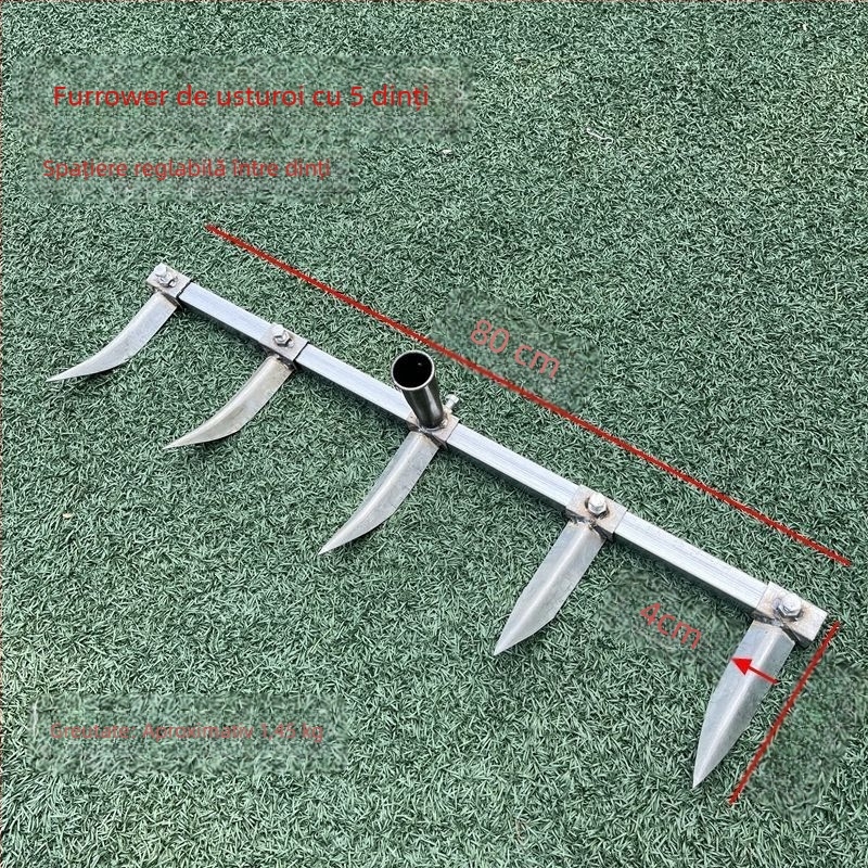 Greblă de plug pentru șanțuri de usturoi și răsaduri, unealtă veche de cultivare a legumelor și porumbului (Brand: Consultation; Domeniu: Agricultură)