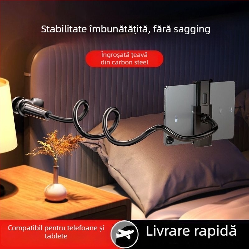 Suport extensibil de noptieră pentru telefon și iPad – plastic, stil IP, pentru utilizare în pat sau cămin