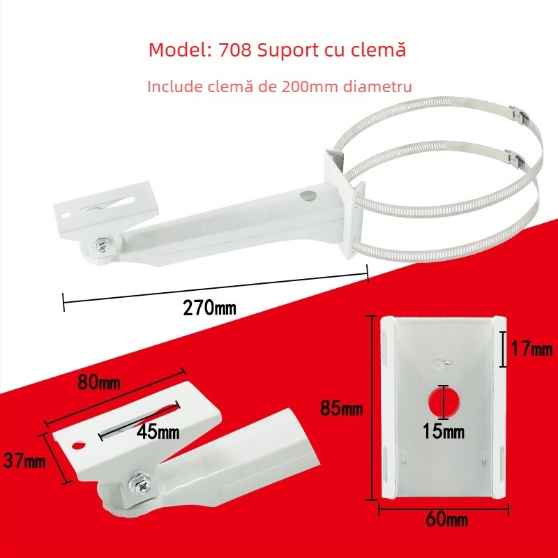 Suport montaj camere CCTV pentru stâlpi și colțuri de perete, din fier (Origine: China; Material: Fier)