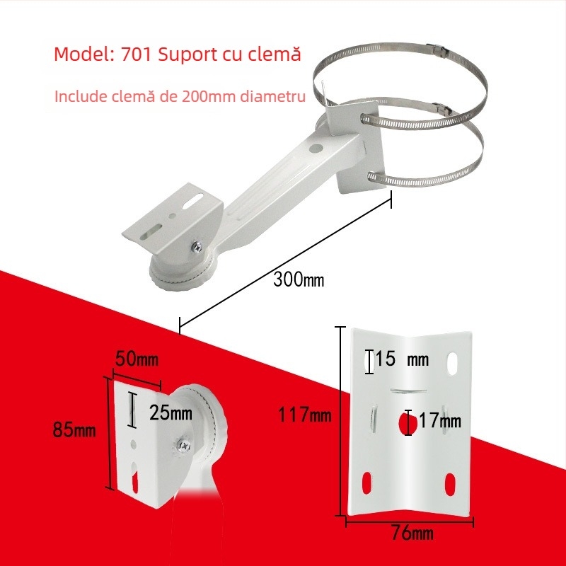 Suport montaj camere CCTV pentru stâlpi și colțuri de perete, din fier (Origine: China; Material: Fier)