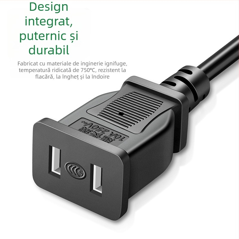 Cabluri de prelungire cu două prize, pentru uz casnic, 10A, 220–250V, carcasă din PVC, conductoare din cupru fără oxigen, 1500W