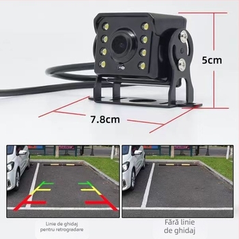 Cameră HD pentru mers înapoi pentru camioane, combine agricole și autobuze, universal 12-24V, 720p, unghi de vizualizare 140°, model A1, greutate 120 g
