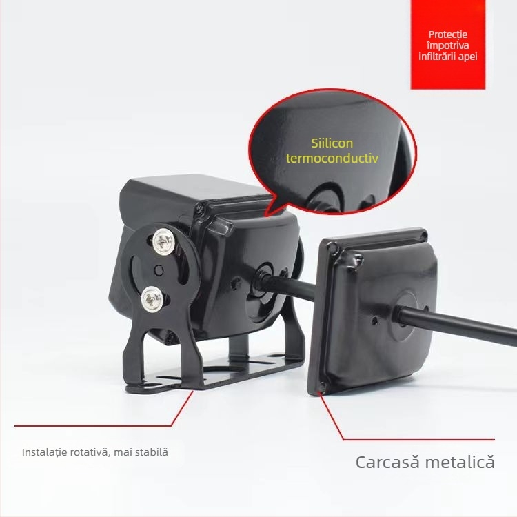 Cameră HD pentru mers înapoi pentru camioane, combine agricole și autobuze, universal 12-24V, 720p, unghi de vizualizare 140°, model A1, greutate 120 g