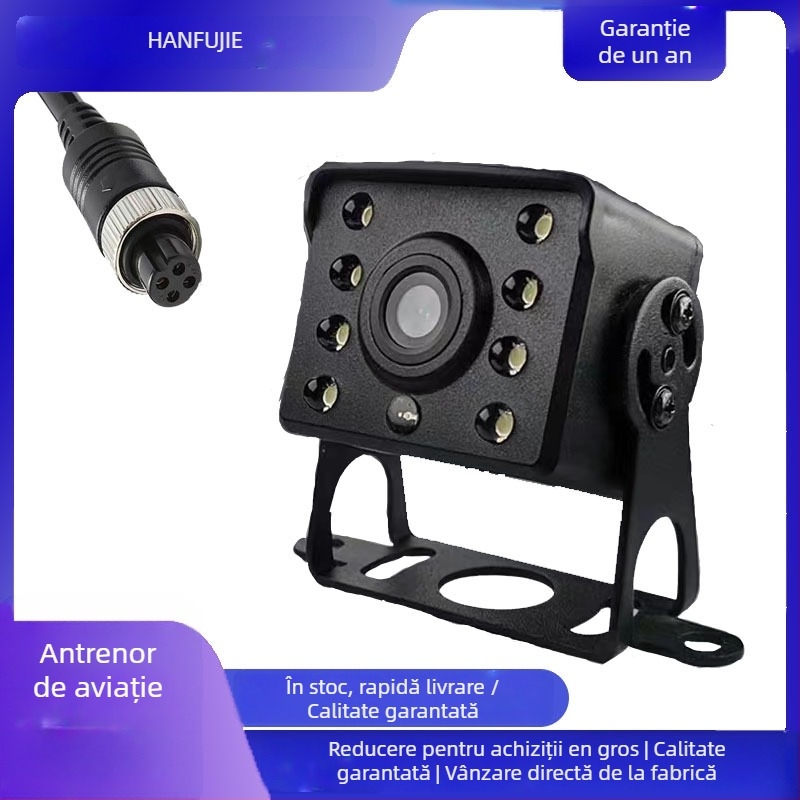 Cameră HD pentru mers înapoi pentru camioane, combine agricole și autobuze, universal 12-24V, 720p, unghi de vizualizare 140°, model A1, greutate 120 g