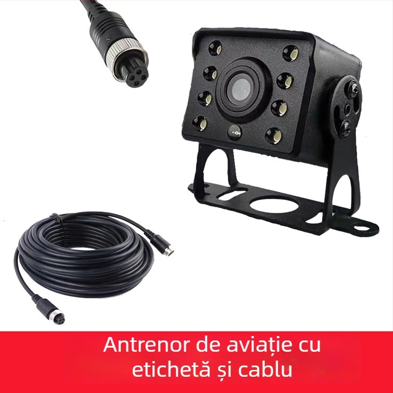 Cameră HD pentru mers înapoi pentru camioane, combine agricole și autobuze, universal 12-24V, 720p, unghi de vizualizare 140°, model A1, greutate 120 g