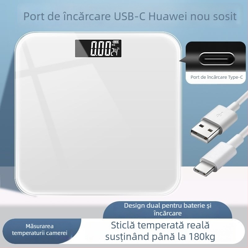 Cântar electronic pentru adulți – reîncărcabil, precis, pentru uz casnic sau în cămin