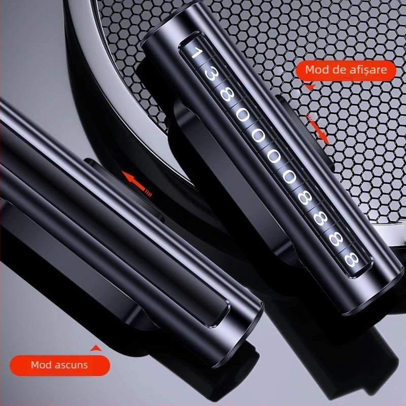 Cardă metalică de parcare pentru mașină, tip ascuns, cu personalizare a logo-ului; imprimare logo disponibilă