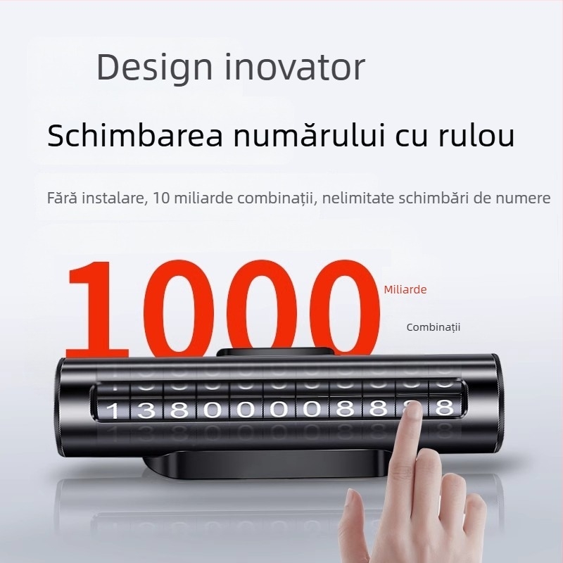 Cardă metalică de parcare pentru mașină, tip ascuns, cu personalizare a logo-ului; imprimare logo disponibilă