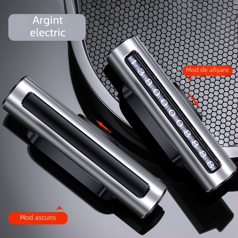 Cardă metalică de parcare pentru mașină, tip ascuns, cu personalizare a logo-ului; imprimare logo disponibilă