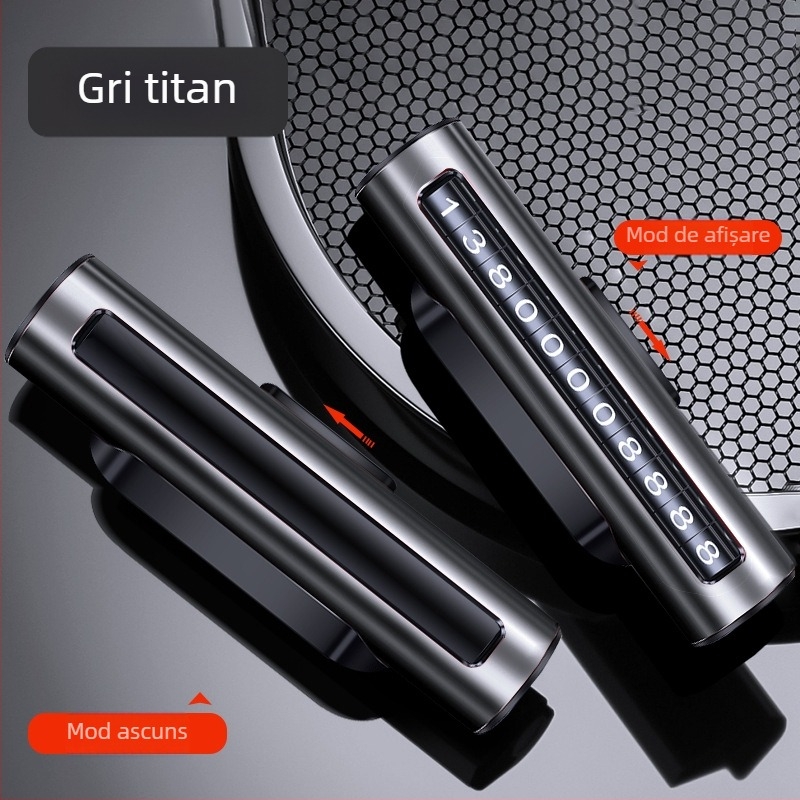 Cardă metalică de parcare pentru mașină, tip ascuns, cu personalizare a logo-ului; imprimare logo disponibilă