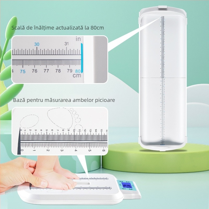 Cântar pentru nou-născuți și sugari - Design cu divizare, Alimentare USB/Baterie, Capacitate 120 kg