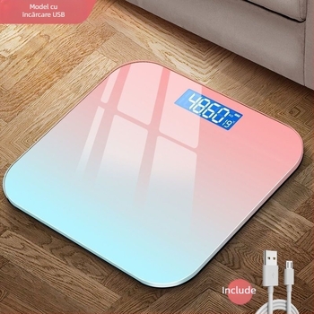 Cântar digital de uz casnic pentru sănătate – cântar corporal precis și inteligent, cu încărcare USB, pentru adulți