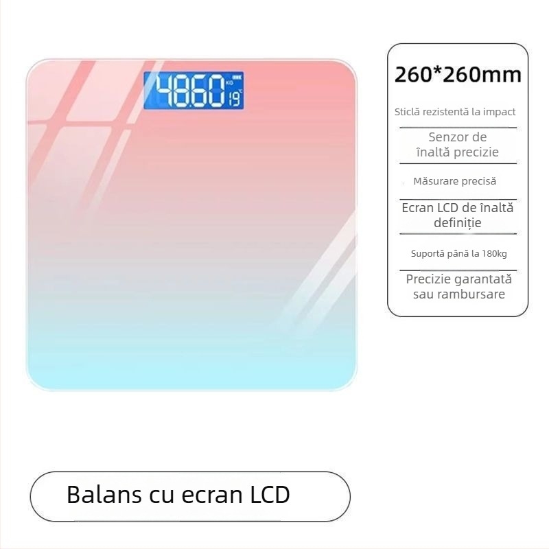 Cântar digital de uz casnic pentru sănătate – cântar corporal precis și inteligent, cu încărcare USB, pentru adulți