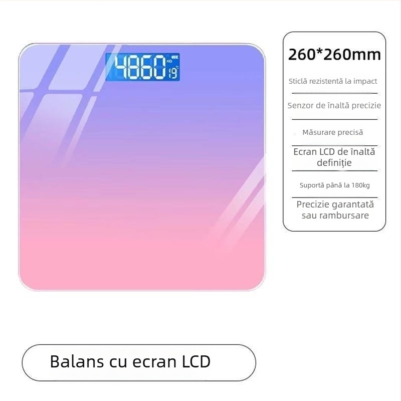 Cântar digital de uz casnic pentru sănătate – cântar corporal precis și inteligent, cu încărcare USB, pentru adulți