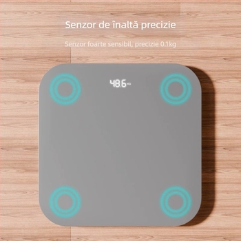 Cântar electronic de uz casnic – compact, design de înaltă clasă, alimentat pe baterii, măsoară greutatea, 0.5 kg-180 kg, pentru toți utilizatorii