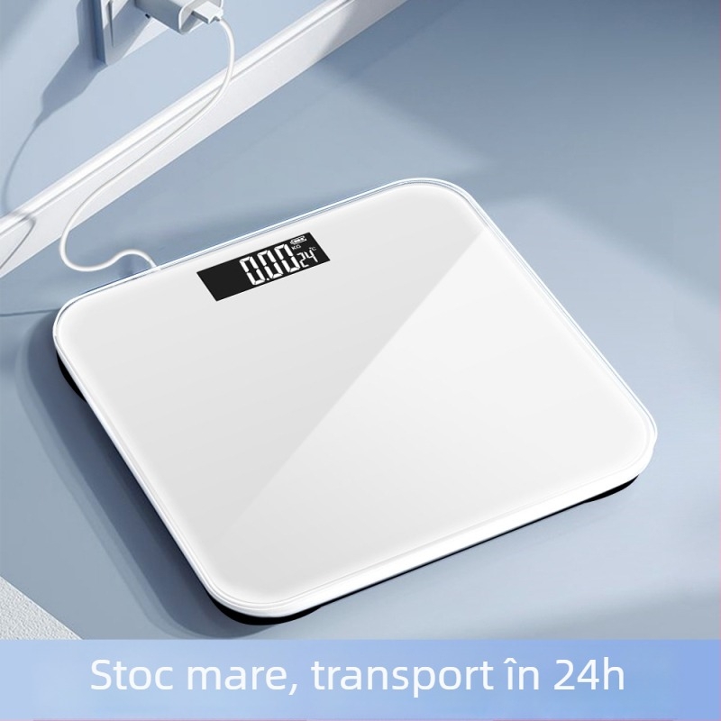 Cântar de greutate – Big orange, pentru adulți, capacitate maximă 180 kg, alimentare prin baterie și încărcare USB