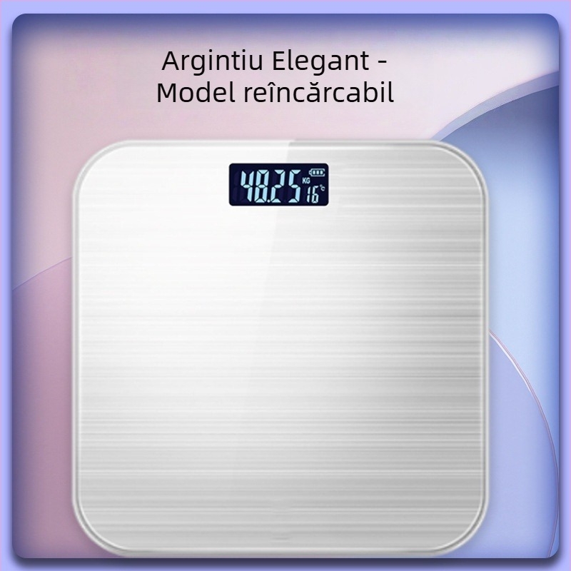 Cântar inteligent pentru uz casnic cu afișaj de temperatură și testare a grăsimii și apei — interval 0,2–180 kg, LCD, senzor de înaltă precizie, sticlă securizată