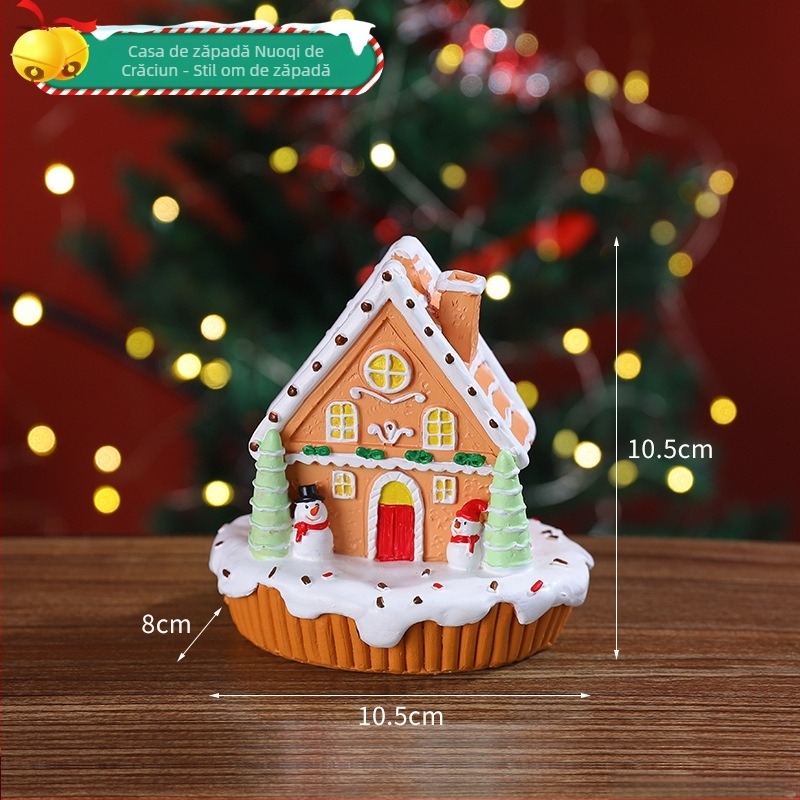 Figură de om de zăpadă din rășină – Personaj de desene animate, Vitrina de Crăciun, Micro peisaj