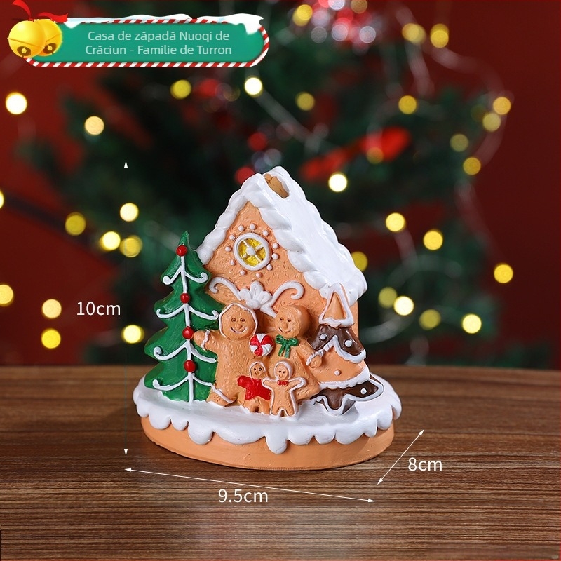 Figură de om de zăpadă din rășină – Personaj de desene animate, Vitrina de Crăciun, Micro peisaj