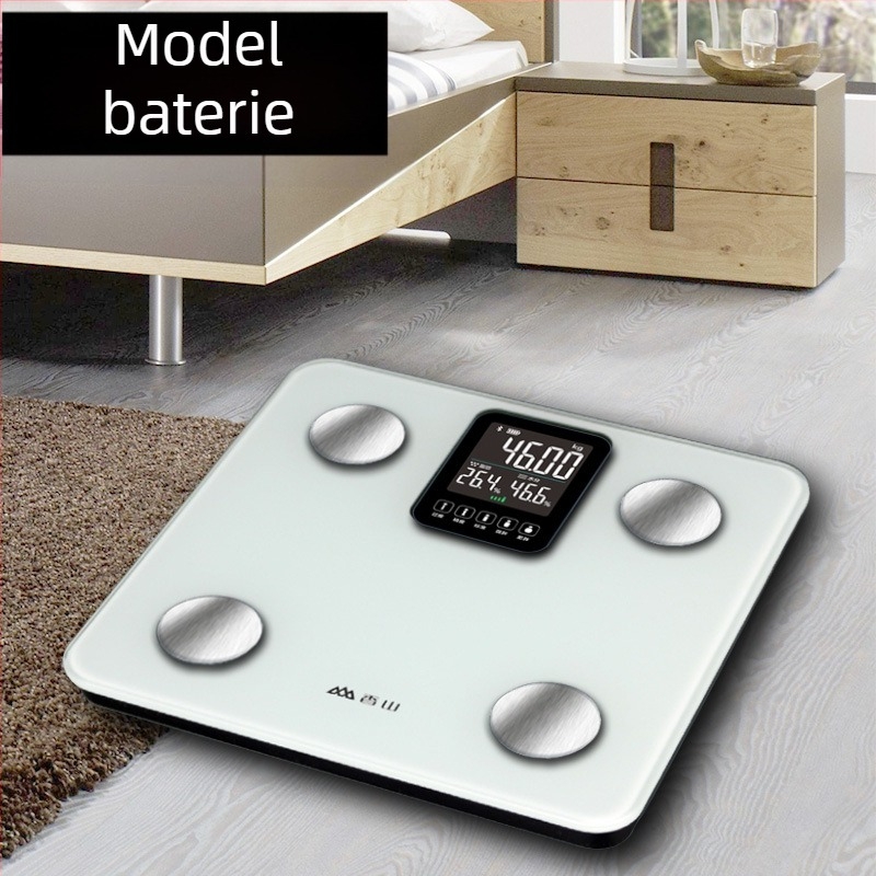 Fragrant Mountain Cântar pentru Grăsime Corporală cu Ecran Mare, Cântar Inteligent Reîncărcabil, pentru Adulți, Capacitate Maximă 150 kg