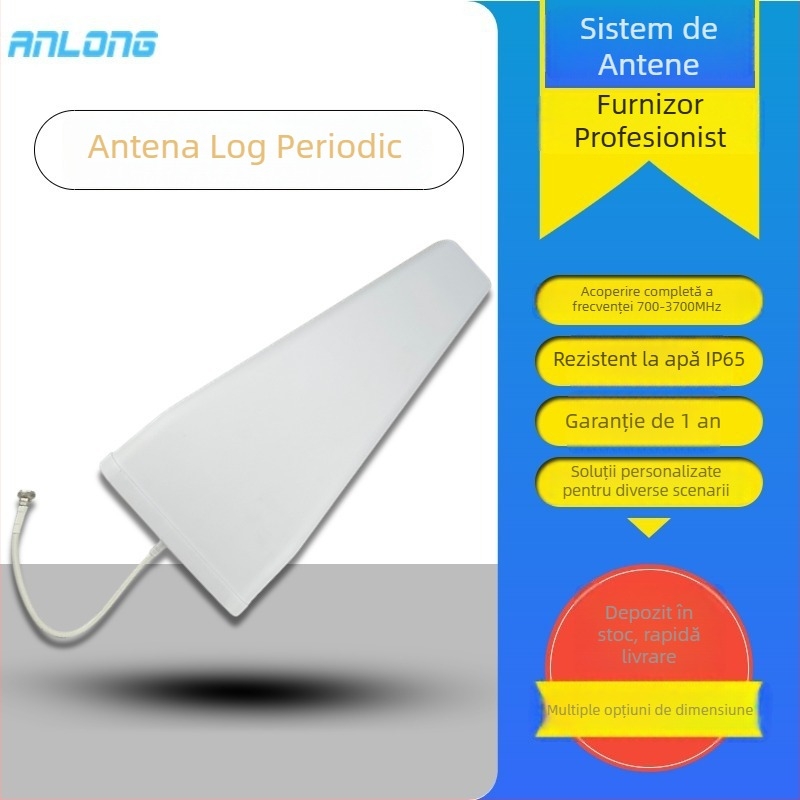 Antena log-periodică direcțională pentru exterior, câștig 10 dBi, polarizare unică, pentru 2G/3G/4G/5G