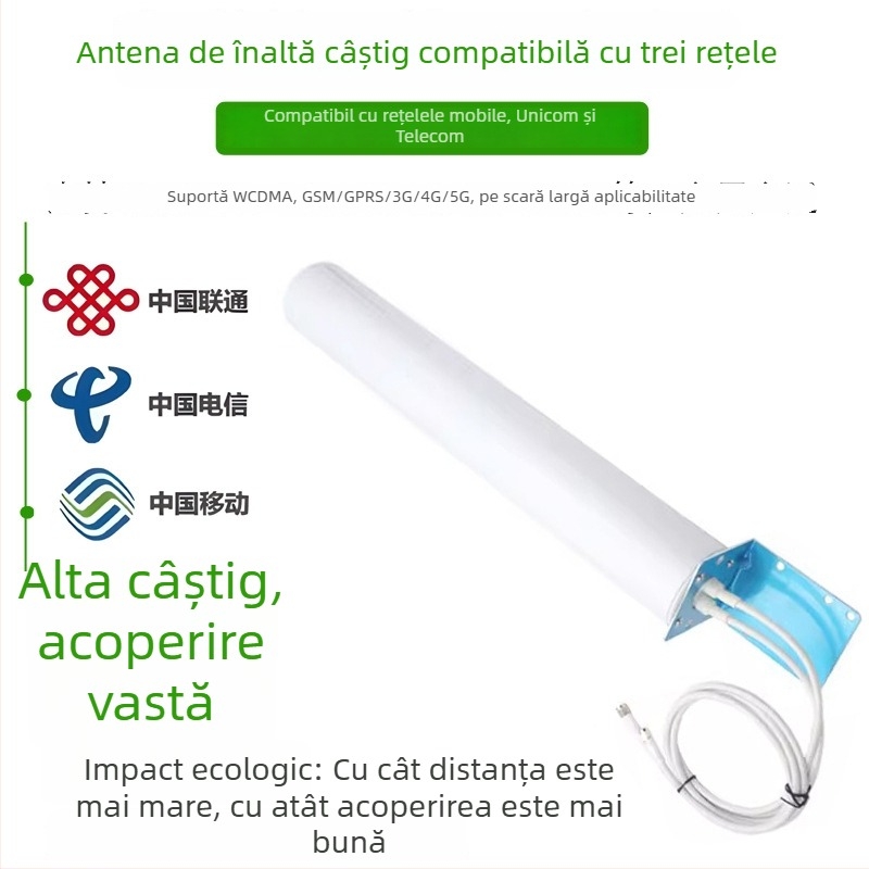 Xin Hangshun Antenă cilindrică omnidirecțională pentru semnal mobil, exterior, câștig înalt 22 dBi, compatibilă cu 2G/3G/4G/5G