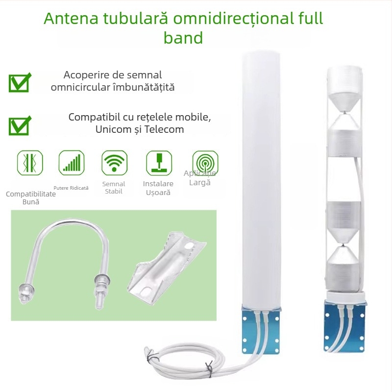 Xin Hangshun Antenă cilindrică omnidirecțională pentru semnal mobil, exterior, câștig înalt 22 dBi, compatibilă cu 2G/3G/4G/5G