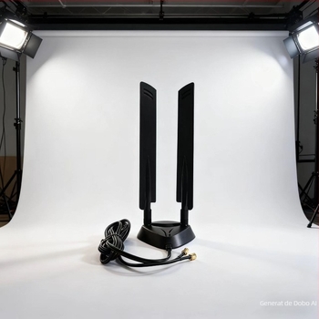 Antena omnidirecțională pentru router, 12 dBi, exterior, tri-band 2,4/5,8/6 GHz, Bluetooth