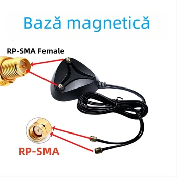 Antena omnidirecțională pentru router, 12 dBi, exterior, tri-band 2,4/5,8/6 GHz, Bluetooth