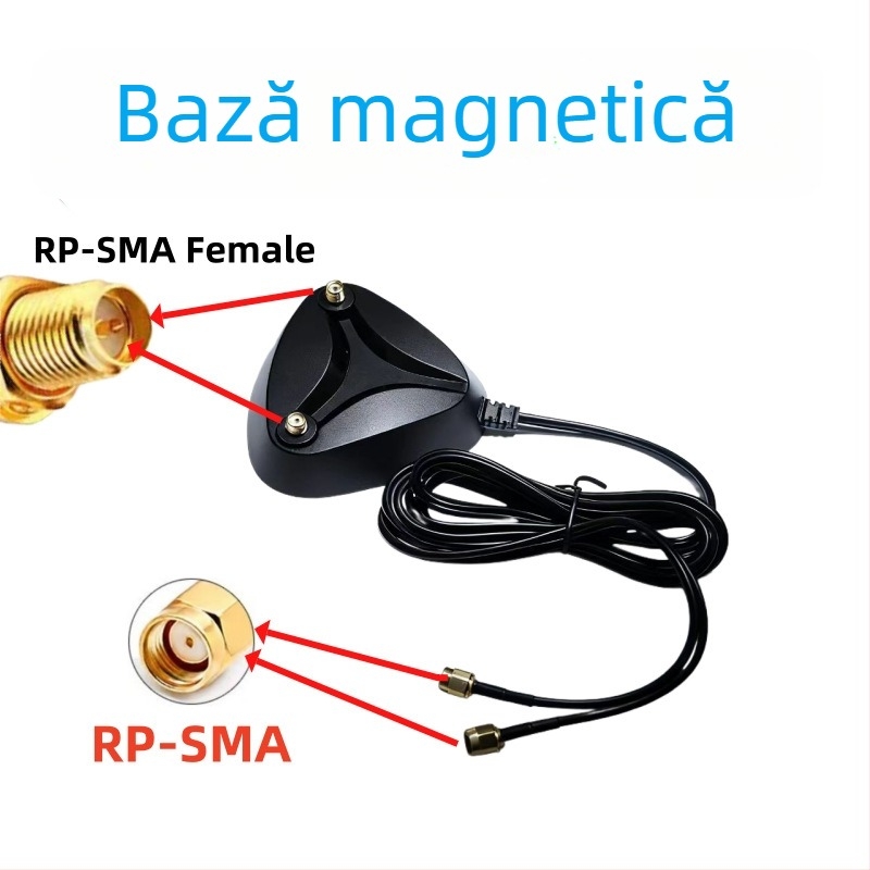 Antena omnidirecțională pentru router, 12 dBi, exterior, tri-band 2,4/5,8/6 GHz, Bluetooth