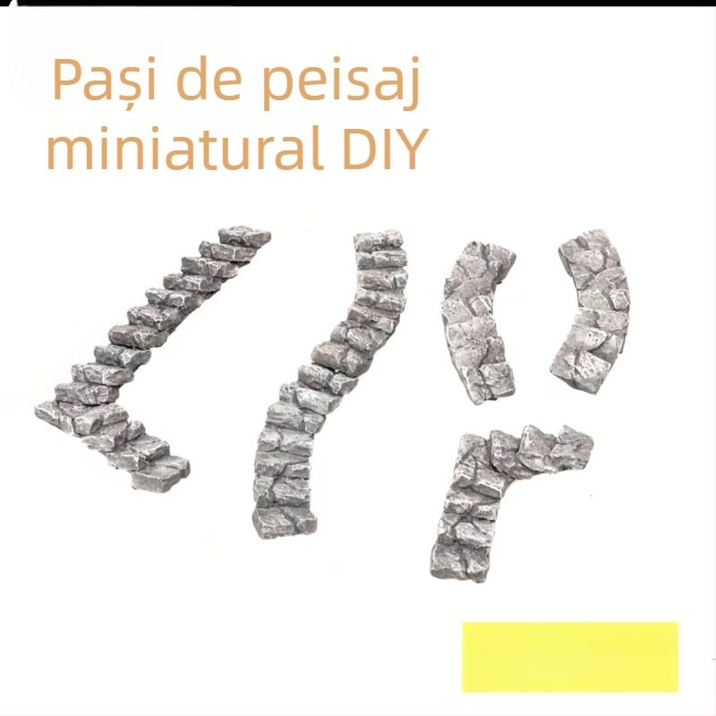 Scări DIY din rocă pentru trasee montane – mini peisaj bonsai și acvariu, rășină, formă scară, stil chinezesc, lucrat manual