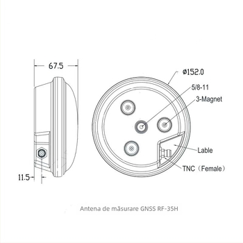 Antena satelit GNSS RTK pentru navigație maritimă, AG-30/35H, GNSS cu frecvență completă, poziționare de înaltă precizie, cap de tip ciupercă