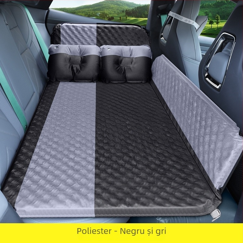 Pat de aer pentru bancheta din spate a mașinii — potrivire universală pentru sedane, material flocking, umflare automată