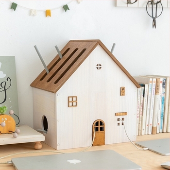 Cutie de depozitare pentru router wireless, montată pe perete, 6 niveluri, decor cu floare de mătase pentru set-top box, depozitare de călătorie