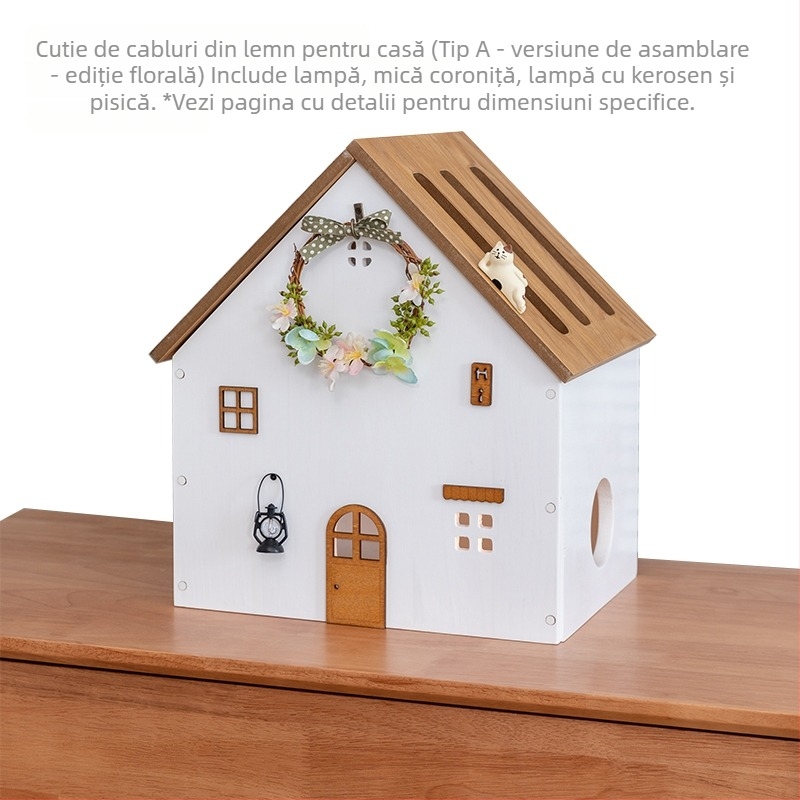 Cutie de depozitare pentru router wireless, montată pe perete, 6 niveluri, decor cu floare de mătase pentru set-top box, depozitare de călătorie