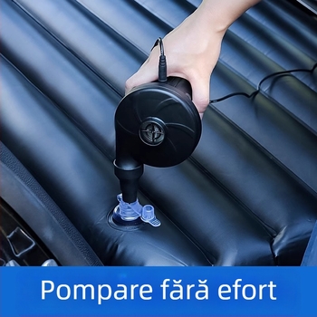 Pompa de aer portabilă pentru obiecte gonflabile cu alimentare auto, 12V, 120W, debit >70 L/min, funcționare continuă >20 min