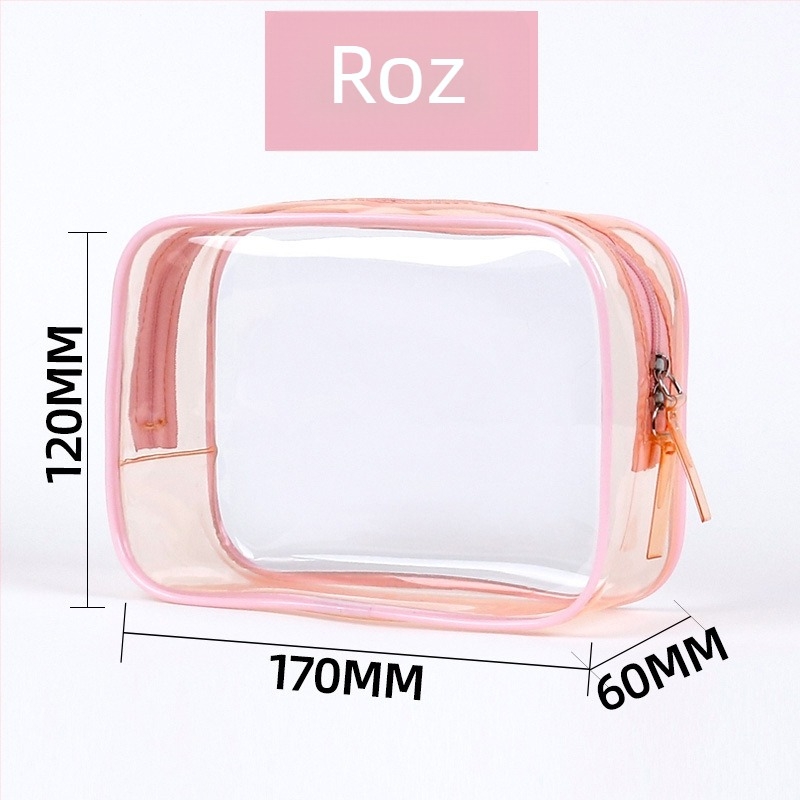 Geantă cosmetică din PVC, transparentă, cubică, organizator de călătorie pentru depozitare machiaj