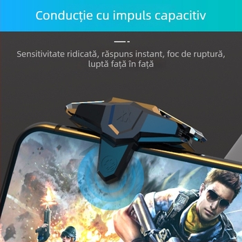 Controller JS66 cu buton puls pentru PUBG Mobile, Naraka Bladepoint și CrossFire — interfață USB, conectivitate wireless, ABS carcasă, fără vibrații, compatibil cu iOS și Android