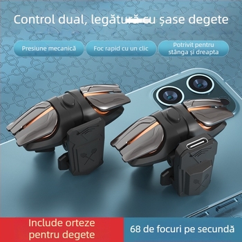 Magic Duck js-61 controller de joc fără fir, impuls pentru șase degete, interfață USB-C, aliaj ABS+ zinc, greutate 0,1 kg