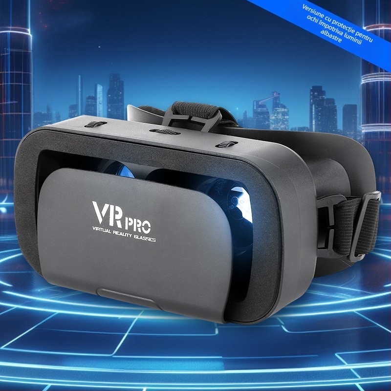 Ochelari VR pentru mobil, cu montură pe cap, realitate virtuală 3D pentru filme și jocuri | Ecran: 300; Intrare video: telefon; Rezoluție: 720-1080; Dimensiune ecran: 4-7