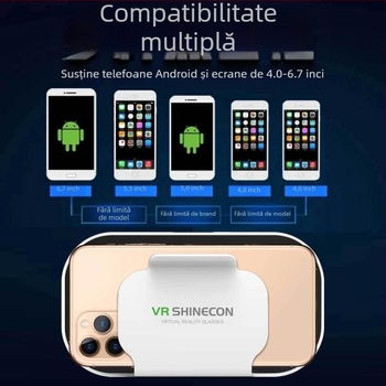 Ochelari VR, cinema 3D stereoscopic, realitate virtuală, imersiune panoramică, pentru smartphone