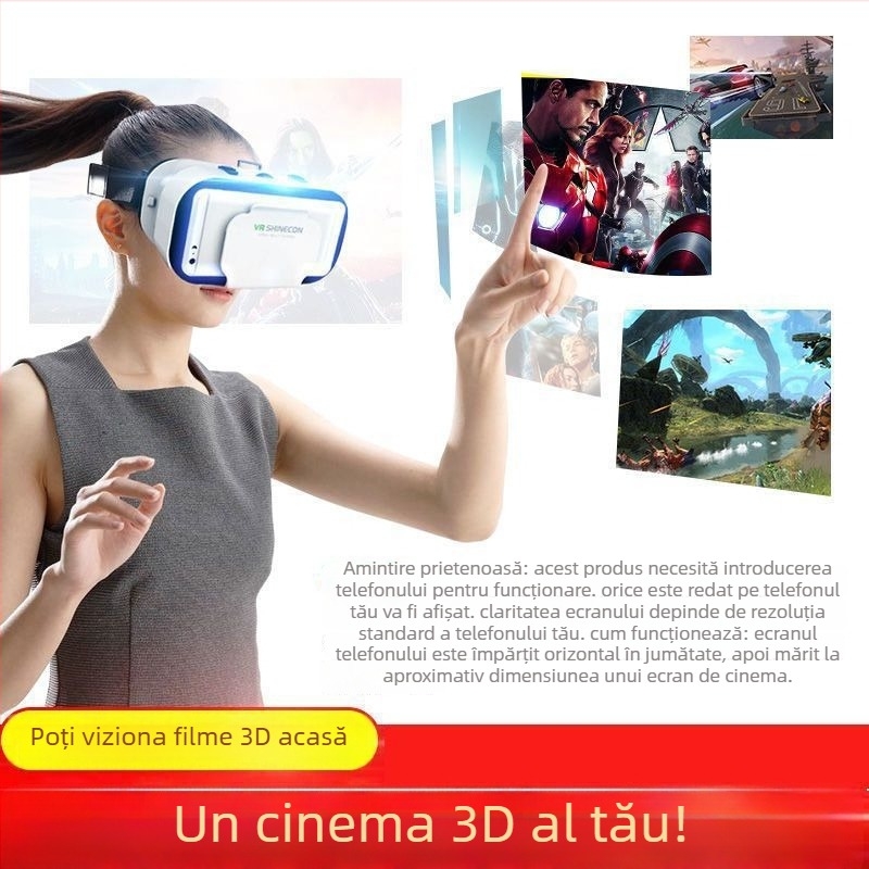 Ochelari VR, cinema 3D stereoscopic, realitate virtuală, imersiune panoramică, pentru smartphone