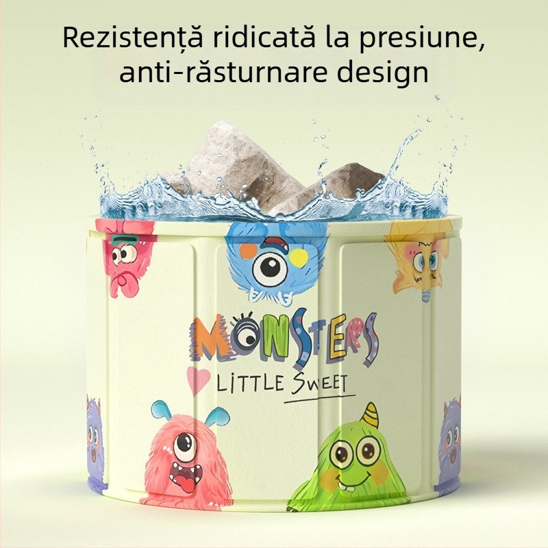 Cadă de baie pliabilă pentru copii, material PVC, cu controlul temperaturii și funcție de bule