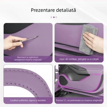 Xiaomi SU7 Padă de ușă anti-șoc — Piele Nappa cu burete 3D, rezistent la uzură și zgârieturi, set din 7 plăci de protecție pentru mașină
